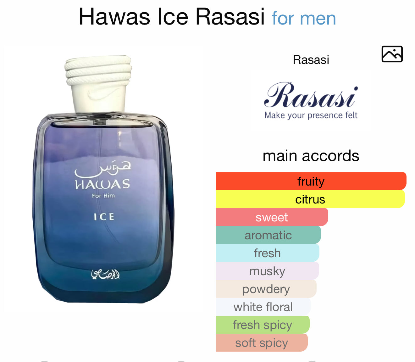 RASASI HAWAS ICE EDP 3.3 OZ/100ML